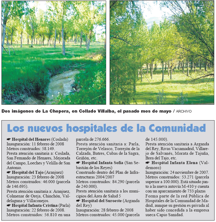 El futuro hospital de Villalba copiará el modelo del Infanta Elena de Valdemoro
