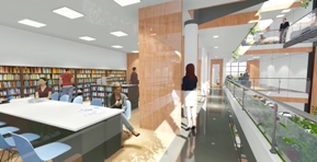 Imagen virtual de la Sala de Autores de la nueva Biblioteca