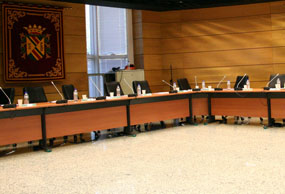 El salón de plenos de Collado Villalba antes de la celebración de una sesión 
