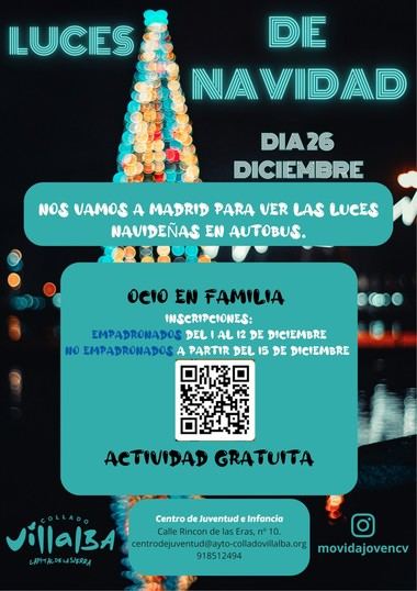 Inscripciones abiertas para la excursión familiar 'Luces de Navidad' el 1 de diciembre