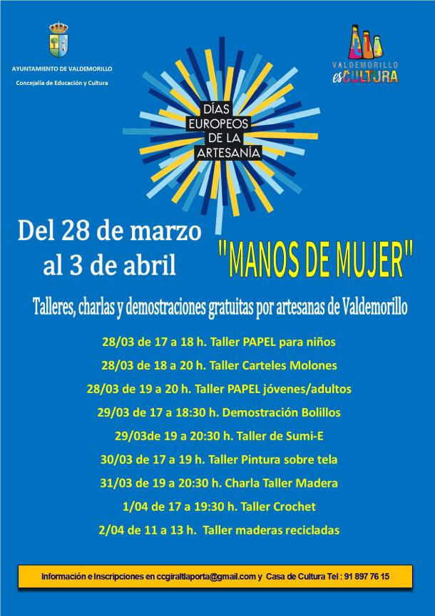 'Manos de mujer' en Valdemorillo para celebrar los 'Días Europeos de la Artesanía'