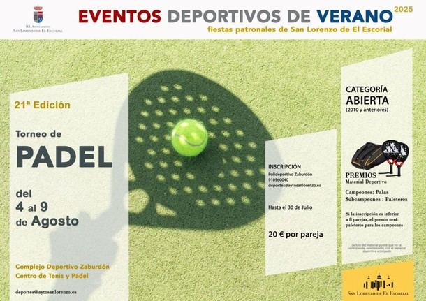 Torneo de Pádel en San Lorenzo del 4 al 9 de agosto