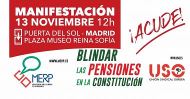 13N: Manifestación por el blindaje de las pensiones en la Puerta del Sol