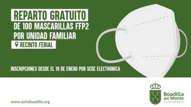 Boadilla repartirá de forma gratuita 100 mascarillas FFP2 a cada familia