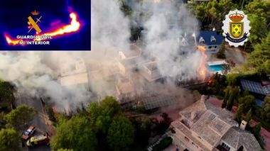 La Guardia Civil rescata a una familia de refugiados ucranianos de un incendio en Boadilla del Monte