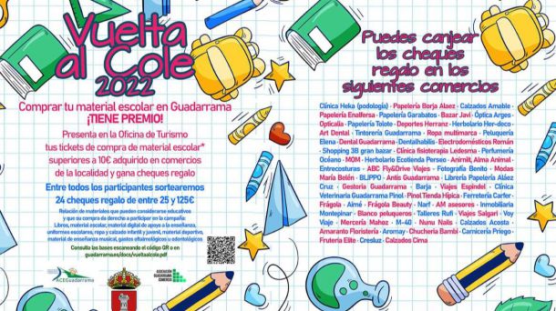 Más de medio centenar de establecimientos de Guadarrama se unen a la campaña 'La vuelta al cole'