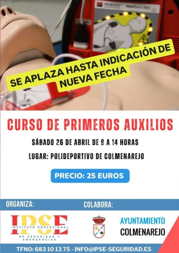 Aplazado el curso de primeros auxilios en Colmenarejo