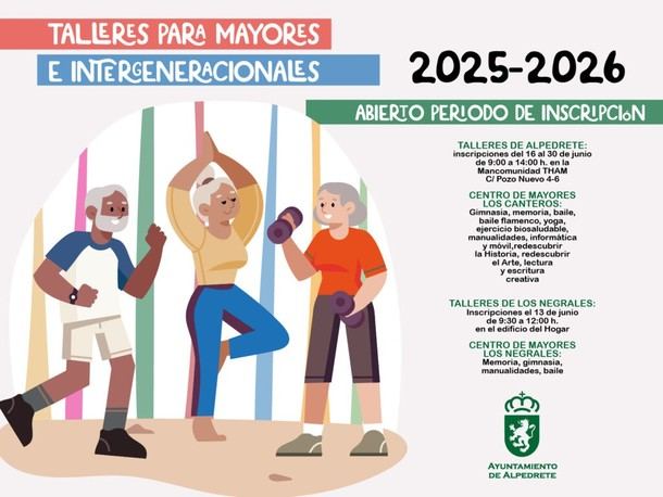 Inscripciones abiertas para talleres de mayores en Alpedrete 2025-26
