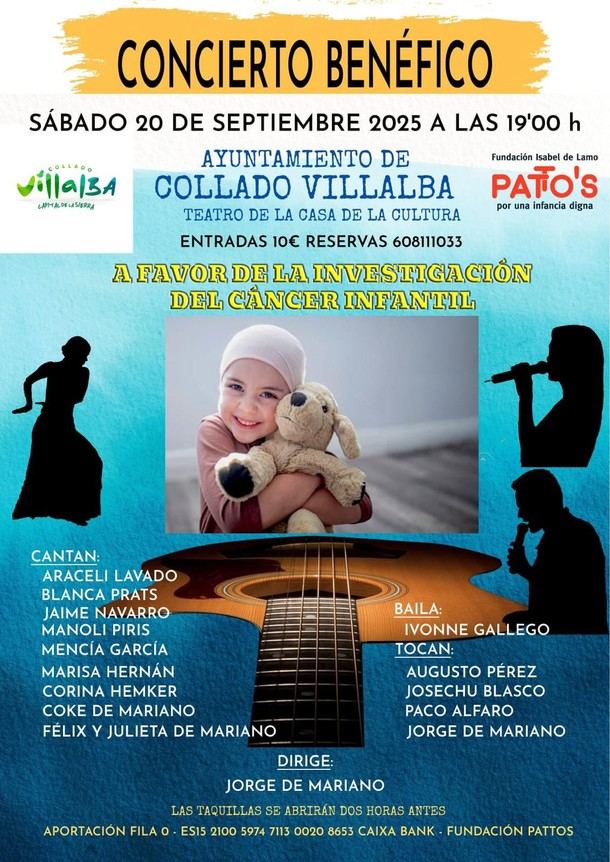 Concierto benéfico para apoyar la investigación del cáncer infantil en Collado Villalba