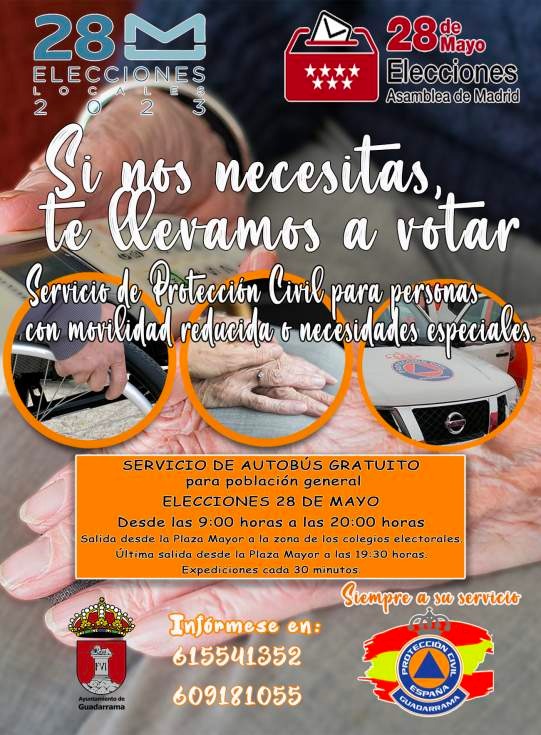 28-M: Servicio especial de autobús para votar en Guadarrama