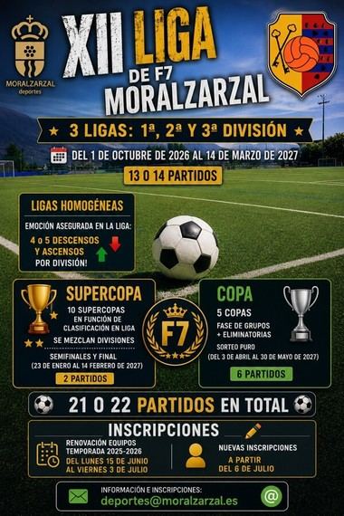 Comienza la inscripción para la XII Liga de Fútbol 7 en Moralzarzal