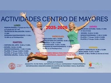 Inscripciones abiertas para actividades del Centro de Mayores 2025-26