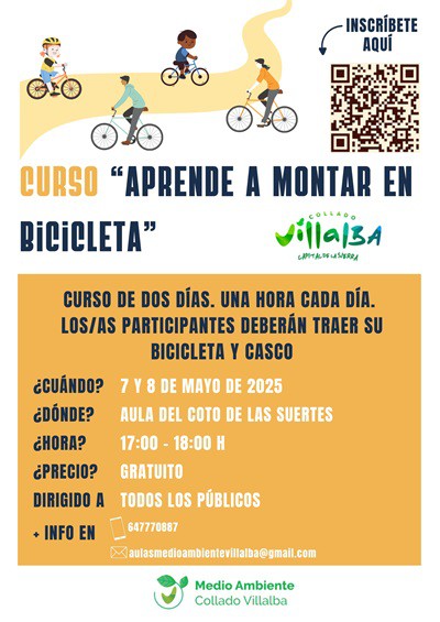 Collado Villalba ofrece curso gratuito de ciclismo para todas las edades