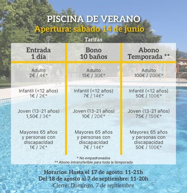 Inicia la temporada de piscina en Soto del Real el 14 de junio