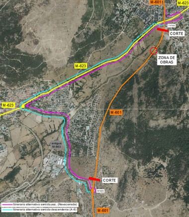 Corte de tráfico en la M-601 del 17 al 19 de junio por mantenimiento