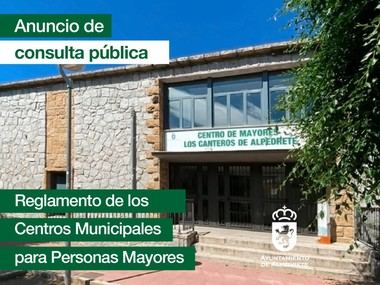 Consulta pública sobre reglamento de centros para mayores en Alpedrete