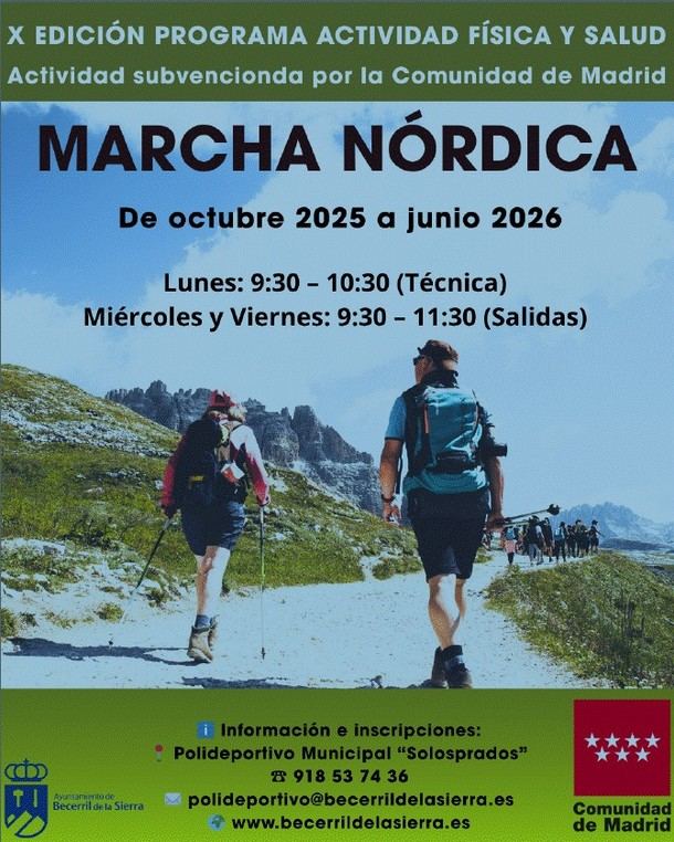 Becerril de la Sierra lanza marcha nórdica y senderismo para 2025-26