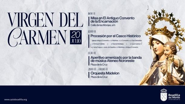 Boadilla festejará a la Virgen del Carmen con misa y música el 20 de julio