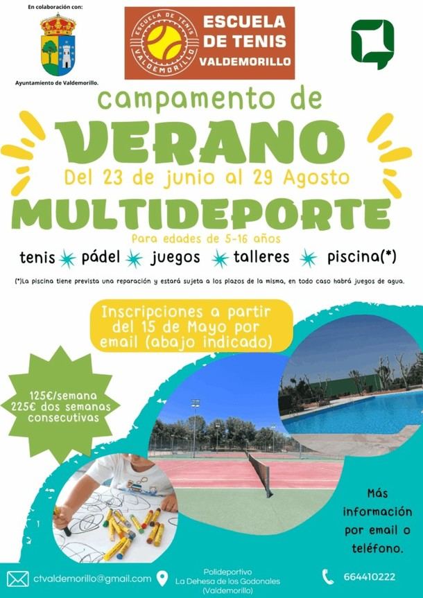 Inscripciones abiertas para el Campamento de Verano Multideporte en Valdemorillo