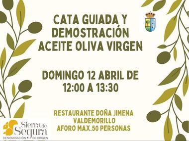 Cata de aceite de oliva virgen en Valdemorillo el 12 de abril