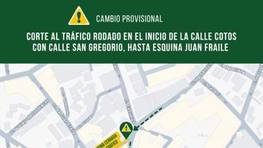 Calle Cotos se cierra temporalmente para mejorar la seguridad vial