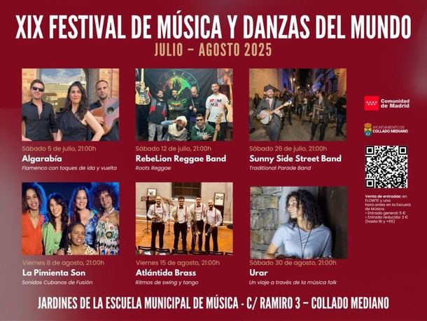 Collado Mediano celebra el XIX Festival de Música y Danzas del Mundo este verano