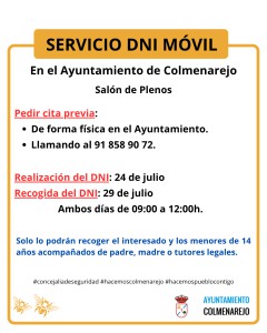 DNI Móvil disponible en Colmenarejo: citas para el 24 y 29 de julio