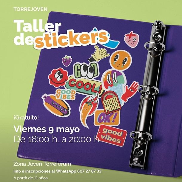 Inscripciones abiertas para taller de stickers en Torreforum
