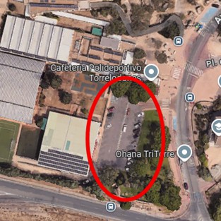 Cierre del aparcamiento junto al polideportivo por obras el 2 de junio