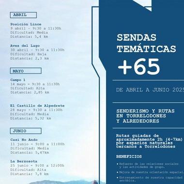 Rutas para mayores en Torrelodones de abril a junio