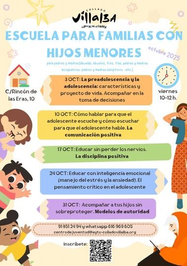 Inicia en octubre la Escuela de Familia para padres en Collado Villalba