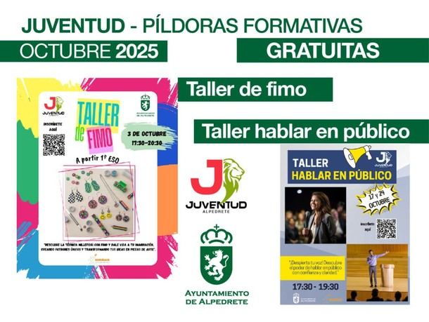 Talleres gratuitos para jóvenes en Alpedrete este octubre