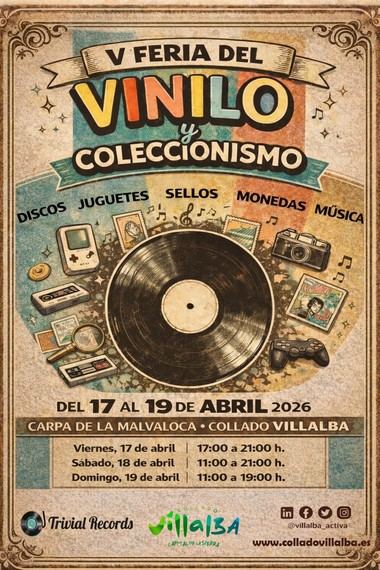Collado Villalba celebra la V Feria del Vinilo con música y coleccionismo del 17 al 19 de abril