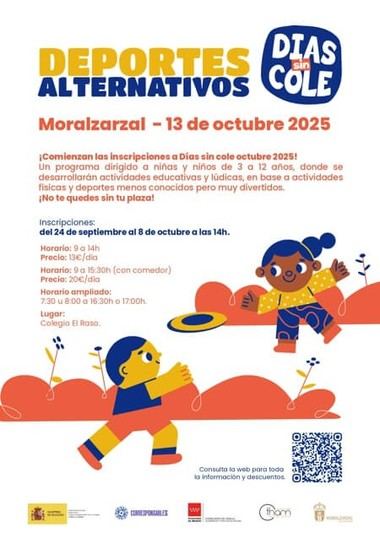 Servicio de Días sin Cole en Moralzarzal el 13 de octubre