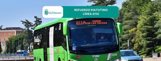 Hoyo de Manzanares mejora la frecuencia de autobuses en la línea 611A por las mañanas