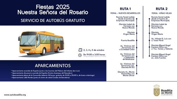 Boadilla del Monte habilita autobuses gratuitos al Recinto Ferial del 2 al 5 de octubre