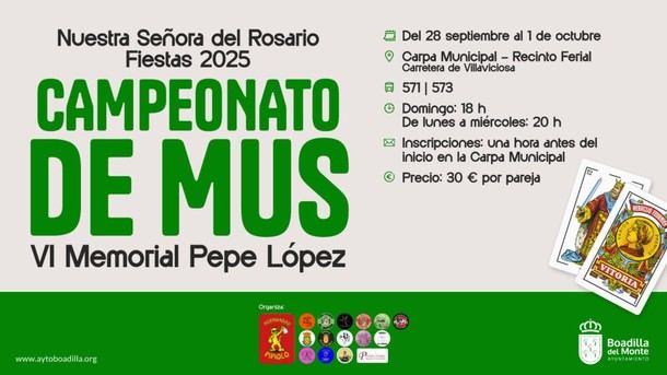 Campeonato de Mus del 28 de septiembre al 1 de octubre en Boadilla del Monte
