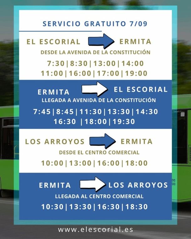 Autobuses gratuitos para la Romería de la Virgen de la Herrería en El Escorial