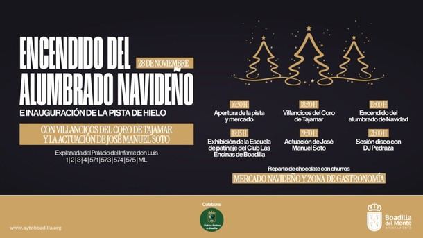 Boadilla del Monte inicia la Navidad con encendido de luces y pista de hielo mañana