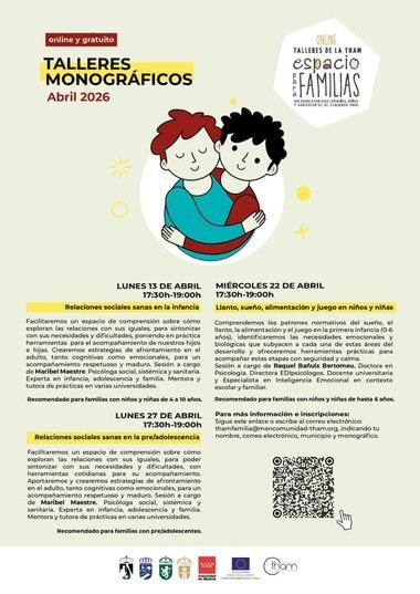 Talleres gratuitos para familias en Moralzarzal durante abril de 2026