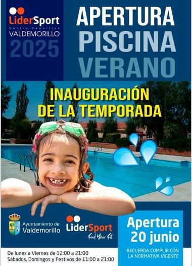 Apertura de la piscina de verano en Valdemorillo este viernes 20 de junio