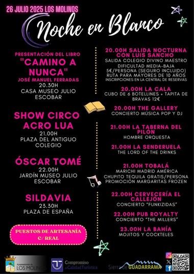 Los Molinos se prepara para su “Noche en Blanco” el 26 de julio con actividades culturales y festivas