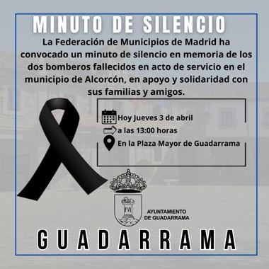 Guadarrama rinde homenaje a bomberos fallecidos con un minuto de silencio