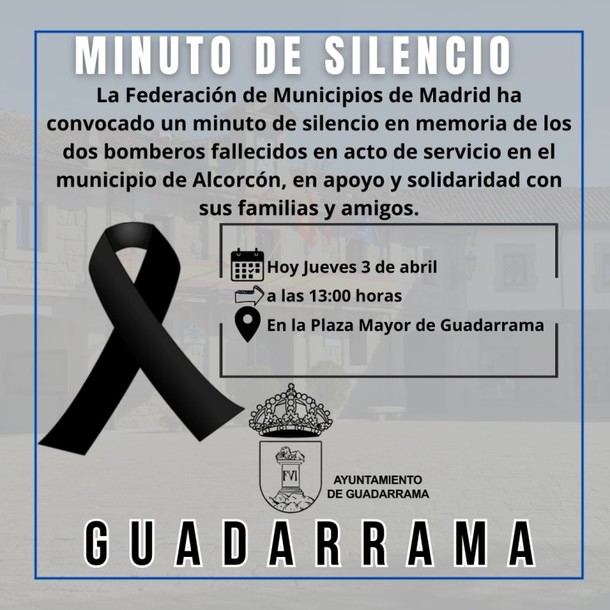 Guadarrama rinde homenaje a bomberos fallecidos con un minuto de silencio