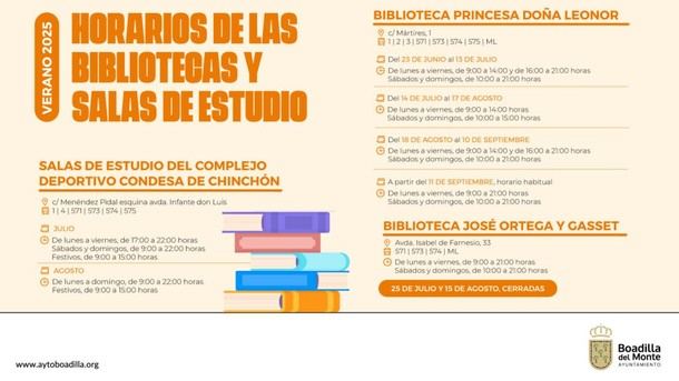Bibliotecas municipales ajustan su horario para el verano