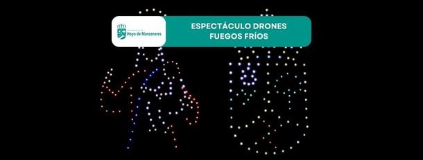 Hoyo de Manzanares cierra sus fiestas con un espectáculo de drones inclusivo y fuegos fríos