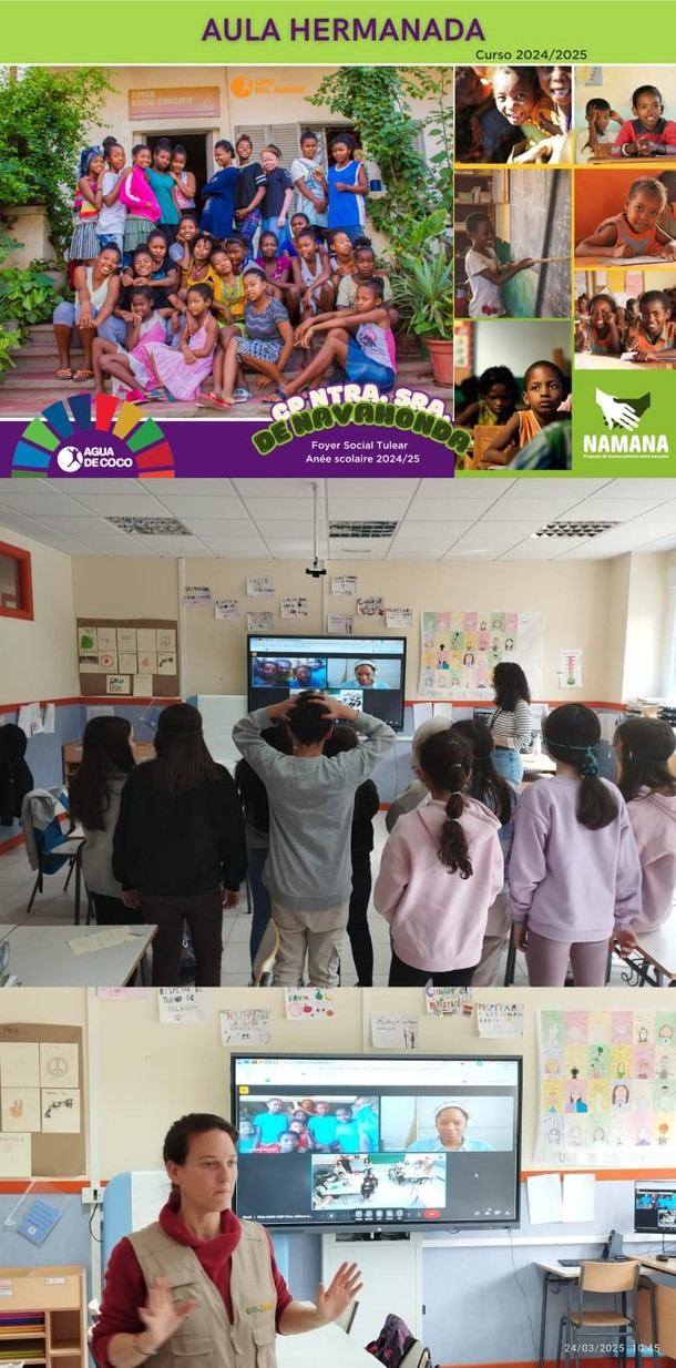 Videollamada entre estudiantes de Robledo de Chavela y Madagascar en el proyecto NAMANA