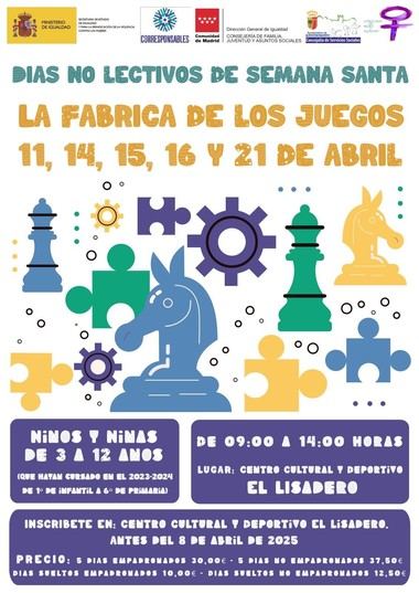 Actividades para niños en la fábrica de juegos durante Semana Santa