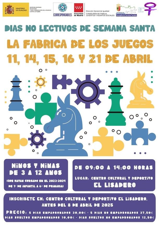 Actividades para niños en la fábrica de juegos durante Semana Santa