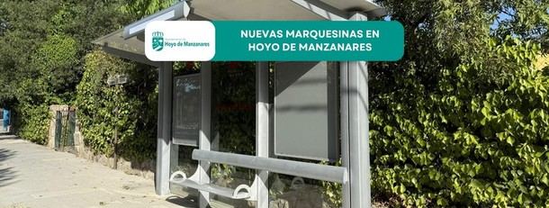 Nuevas marquesinas en Hoyo de Manzanares mejoran la seguridad del transporte público